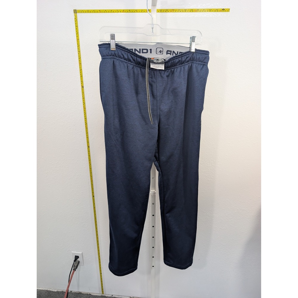AND1 Mens Navy Blue Heather Performance Fleece Jogger Sweatpants Size Medium
